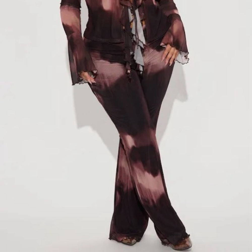 NWT Multicolored flare lined pants (part of a set)